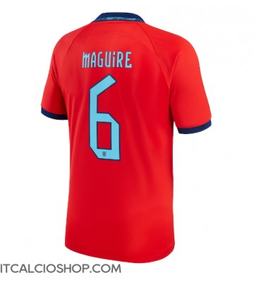 Inghilterra Harry Maguire #6 Seconda Maglia Mondiali 2022 Manica Corta